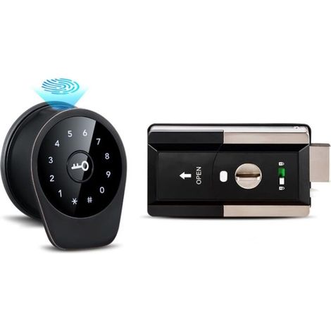 Serrure de porte intelligente Noir Wifi tt serrure App bluetooth empreinte digitale serrure à pêne dormant carte à puce numérique sans clé Code batterie électronique serrure de porte for la maison (1/5)