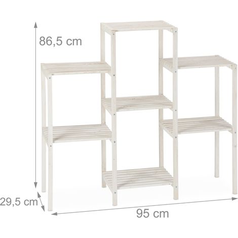 Moderno scaffale per fiori 70 x 89 x 26,5 cm 6 superfici design essenziale in legno di abete bianco 130006438