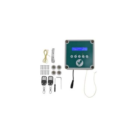 Commande automatique pour porte de poulailler Kit motorisé avec capteur de lumière et minuterie IP44 Compatible avec volailles (1/5)