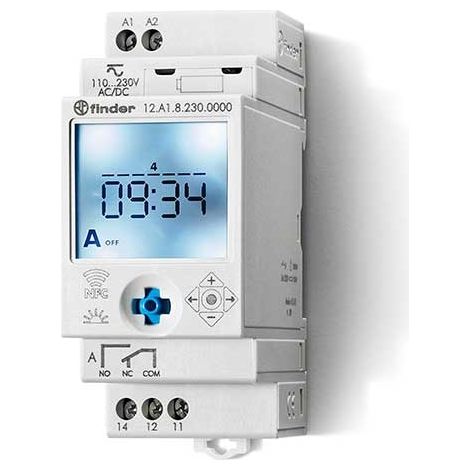 Finder 12.A1.8.230.0000 Temporizzatore per guida DIN 230 V/AC Astronomico, Programma settimanale (1/4)