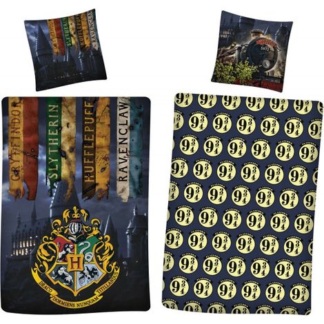 Parure de lit simple - Harry Potter,Poudlard et la gare 9 : 3/4 - 140 cm x 200 cm (1/3)