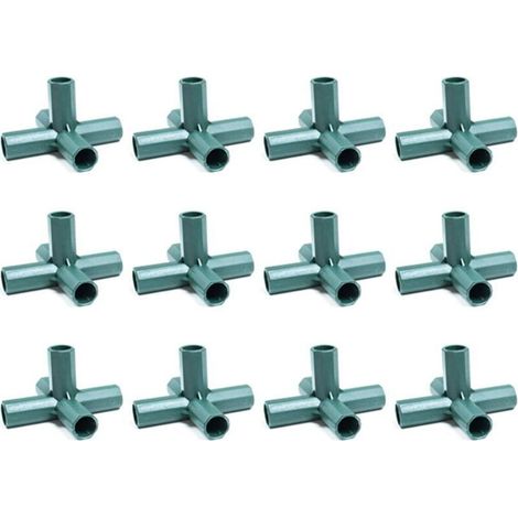 Lot de 12 connecteurs en PVC 5 voies 16 mm pour cadre de serre robuste (1/3)