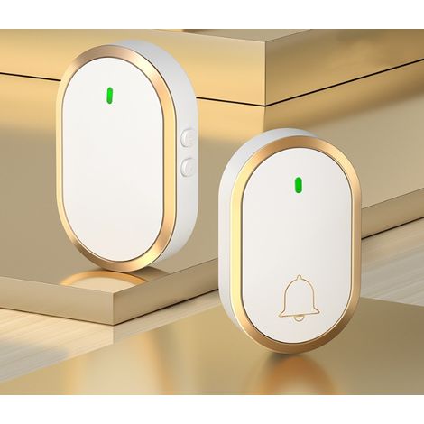 Sonnette sans Fil Extérieur Étanche 300 Mètres Sonnette de Porte, 60 Mélodies au 4 Niveaux Volumes,Kit d'un Récepteur et d'un Emetteur, Voyant LED