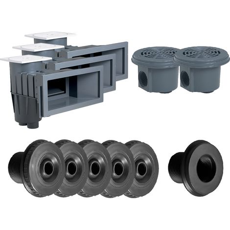 Kit pièces à sceller Gris Foncé pour piscine 12 x 6 m - Hayward