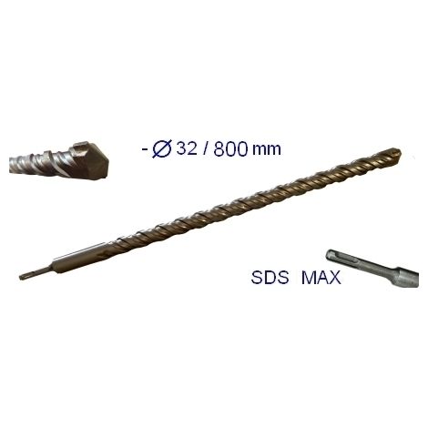 Punta gigante a doppia elica attacco SDS MAX 800x32mm (1/2)