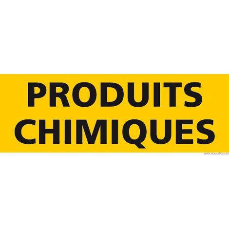 PANNEAU DE SIGNALISATION PRODUITS CHIMIQUES (C1289) - Plastique PVC 1,5 mm - 350 x 125 mm