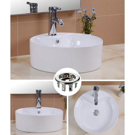 Lot de 12, Anneau de Trop-Plein d'Évier, Bagues pour Trop-Plein de Lavabo, Garniture Évier de Trou Rond, Pièces de Rechange Insertes de Trou Rond, en Plastique (1/5)