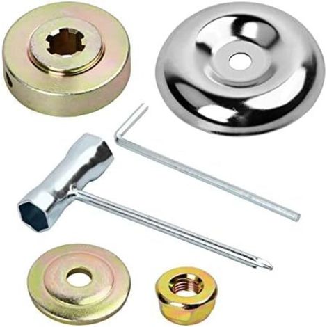 6 Pièces Débroussailleuse en Métal Accessoires, Kit Ecrou Tete pour Jardin Tondeuse à Gazon, Fixation écrou Lame Boîte, D'adaptateur Convient Aux Générales de - (1/5)