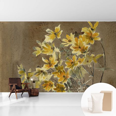 Papier peint intissé avec imprimé pour décoration intérieure pour rénovation a motif - Colle incluse gratuite Éléphant 416x254 cm (1/5)