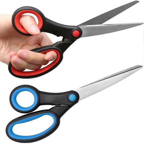 Lot de 2 ciseaux pour gauchers, 20 cm, pour loisirs créatifs, couture et tissus. Ciseaux à tissu pointus pour adultes et articles de cuisine. (1/4)