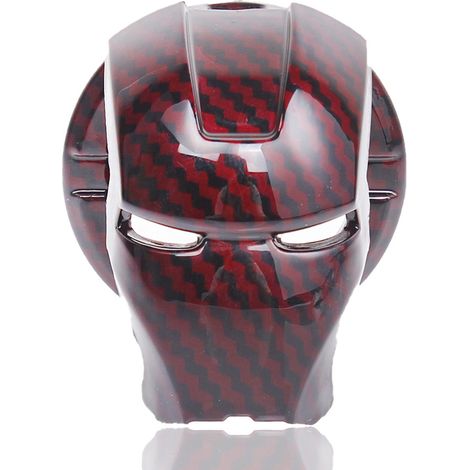 One-button start decorative ring sticker, ignition switch scratch-resistant protective cover, interior starter ring - red carbon pattern (1/4)