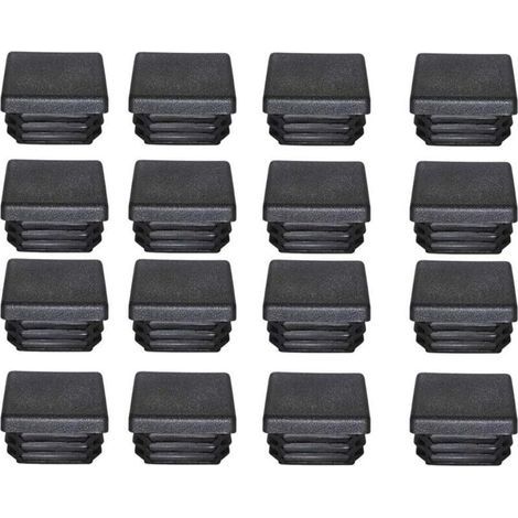 Promotion, 40x40mm Plastic End Caps, Black Square Tube End Caps, Plastic Plugs for Trampoline Furniture Legs, 16PCS (1/4)