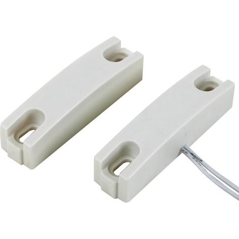 Velleman Contact magnétique avec interrupteur Reed, NC, pour installation dans les cadres de fenêtres et/ou de portes, connexion par fil, blanc (1/6)