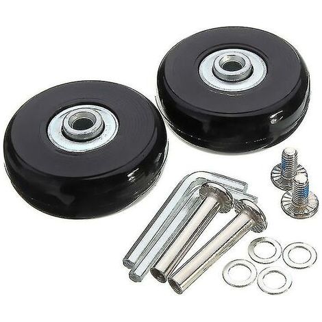 XEPHO Roulette de valise, roulette de réparation de valise à bagages charge lourde 50mm roue de transport de rechange pivotante universelle en caoutchouc muet remplace 2 roulettes pour valise /