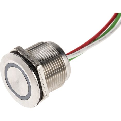 Interrupteur tactile Capacitif Verrouillable RS PRO, NF, 30V c.c., Illuminé Bleu en Laiton, IP68 ( Prix pour 1 )