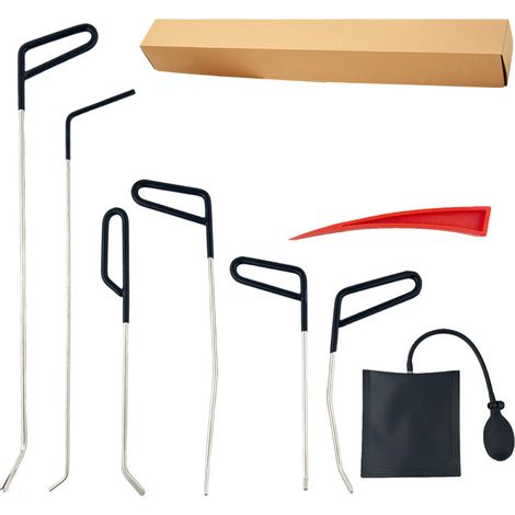 Kit de 9 Outils Débosseleur Sans Peinture, Barres à Levier pour Réparation Bosses et Grêlons sur Carrosserie Automobile, 1 pièce (1/4)