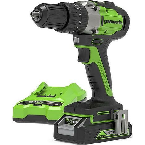 Perceuse Greenworks GD24DD35K2 24 V 1x2 0 Ah accu. (1/4)
