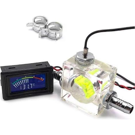 3-Wege-LED-Thermometer mit Durchflussmesser für Computerradiatoren, Kühlmittelkühler und grüne Temperaturanzeige (1/5)