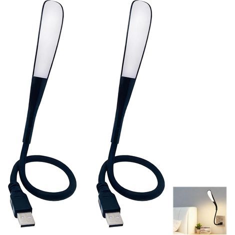Dimmable USB-Lamp, Lecelampe Mini-USB-Light for Laptop, Flexible Keyboard-Light for Computer, usb led laptop lamp 14-LED-Beads, 3-stuig adjustable Light, usb light Black (2) (1/5)
