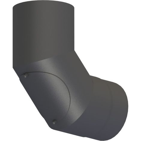 Coude gris grand angle 90° de tuyau de poêle ø120 avec trappe de ramonage