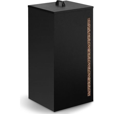 Pelletsbehälter 30 kg schwarz Pelletsaufbewahrung 35 x 35 x 53,5 cm
