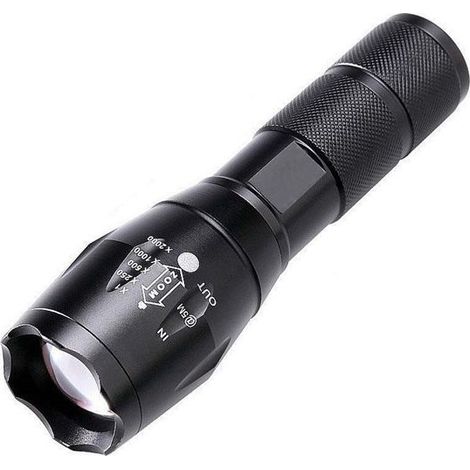 Lampe de Poche LED Professionnelle Puissante 6000 Lumens,Lampe Torche LED Haute Puissance avec Batterie Rechargeable,5 Modes, Zoomable,Étanche IP65,pour la Randonnée en Plein Air, le Camping (1/5)