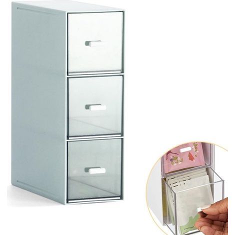 Küchenorganizer mit 3 Schubladen Aufbewahrungsbox für Teebeutel und Kaffeepads Teebox mit 3 Schubladen Organizer für den Schminktisch Teekiste (1/4)