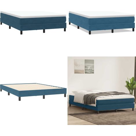 vidaXL Sommier à lattes de lit sans matelas bleu foncé 140x210 cm (1/5)