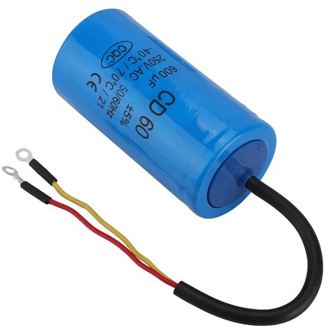 CD60 Betriebskondensator mit Anschlusskabel 250 V AC 600 µF 50/60 Hz für motorbetriebene Luftkompressoren (1/5)