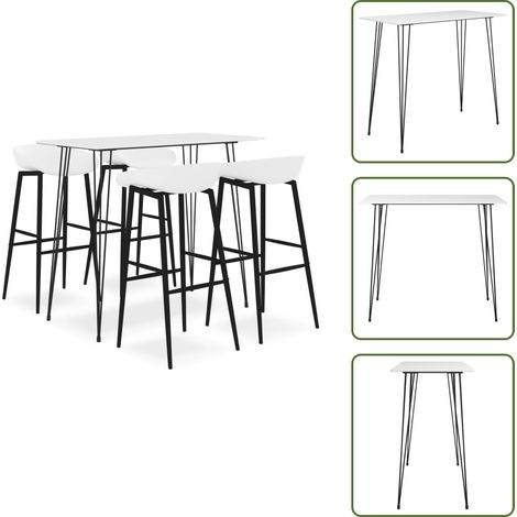 Barset - vidaXL 5-tlg. Bar-Set Weiß - Weiß (1/5)