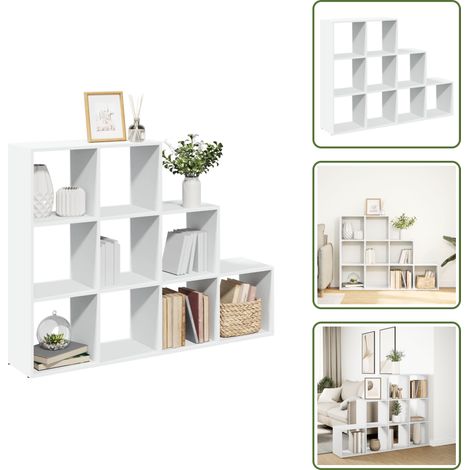 vidaXL Étagère séparatrice de pièce à 3 niveaux blanc 137,5x29x103,5cm