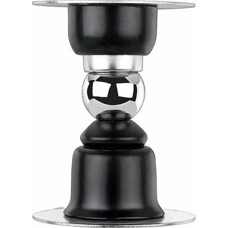 Lot de 2 arrêts de porte magnétiques en acier inoxydable, fixation adhésive ou vis, noirs – DELKEVIC (1/5)