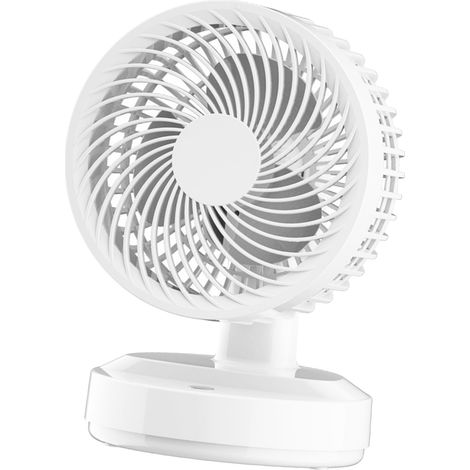 Tischventilator mit USB-Aufladung, leiser, tragbarer Ventilator für Studentenwohnheim und Zuhause, weiß, Steckertyp (1/5)