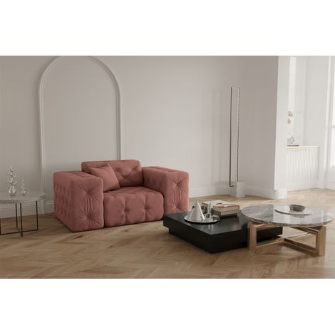 Sessel Designersessel CHANTAL in Stoff Opera Velvet Koralle (1/5)