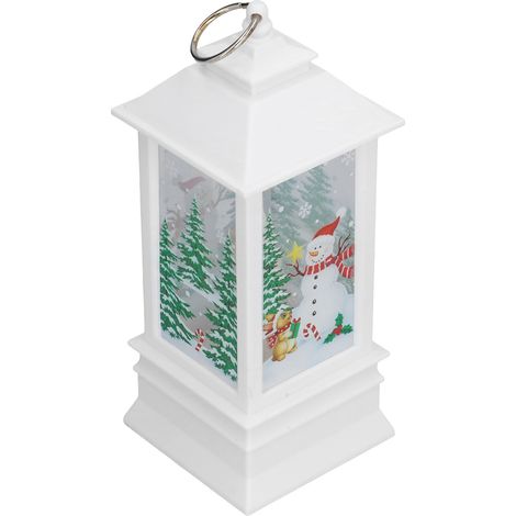 Lanterne de Noël LED portable, lanterne bougie de Noël, veilleuse bonhomme de neige pour décoration de table pendant les fêtes (1/5)