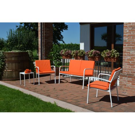 Dorio D Bianco - Arancione sedia seduta giardino metallo acciaio interno esterno bar ristorante hotel mare made in Italy panchina (1/3)