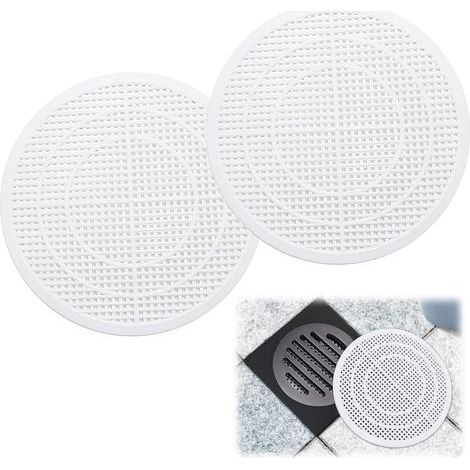 2PCS Filtres à Cheveux en Silicone pour Baignoire et Évier, Protection Universelle de Drain pour Cuisine et Salle de Bain, Blanc, Efficace Contre Les Blocages (1/4)