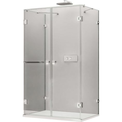 BERNSTEIN - Parois de douche DELUXE, forme en U centre du mur NANO EX412 - 80x80x195cm (1/5)