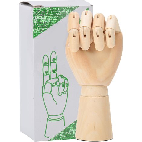 Modèle de main en bois flexible pour artiste, figure de dessin en bois massif, décoration (1/5)
