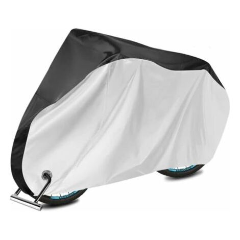 Nazalus-Vente chaude-1 x housse de vélo noir + argent, 300D Oxford cloth PU, imperméable à la pluie, protégé contre les UV, anti-poussière, housse de vélo antidérapante. (1/5)