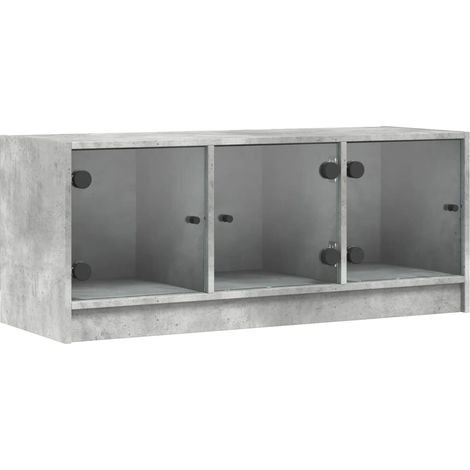 Mobile TV multimediale scaffale per televisione televisore buffet sala da pranzo soggiorno camera da letto con ante in vetro 102 x 37 x 42 cm grigio 020026904