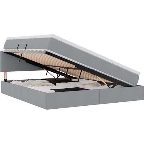Maison Exclusive - Lit avec rangement et matelas Gris clair 160 x 200 cm