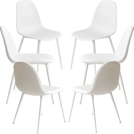 Packs Sillas Comedor - Pack 6 Sillas White Teok Polipiel - Blanco (1/5)