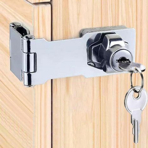Vorhängeschloss Hasp mit Schlüssel, 3 Zoll, Zinklegierung, rostfrei