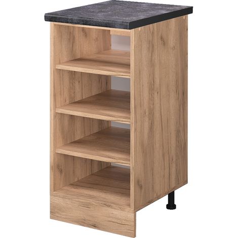 Estante de cocina R-Line, Roble dorado, 40 cm , ET Antracita, Vicco