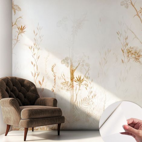 Papier peint autocollant avec imprimé pour cuisine facile à appliquer pour mur a motif Élégance botanique 250x250 cm (1/5)