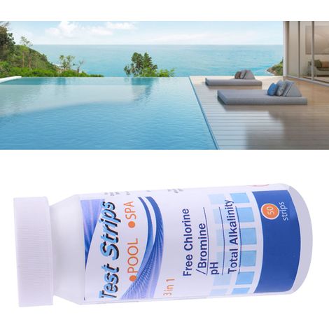 Bandelette de test d'eau : pH, dureté totale, pour piscine, aquarium et bassin (3 en 1). (1/5)