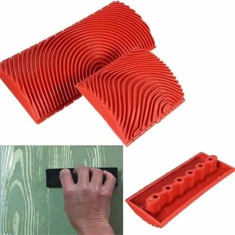 Outil de peinture imitation bois, outil de décoration murale DIY, rouleau en silicone de 7,6 cm ou 15,2 cm, outil de veinage