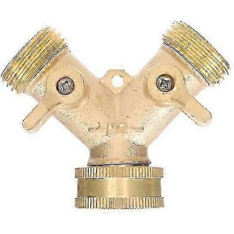 Accessoires pour robinet de jardin, répartiteur de tuyau d'arrosage, répartiteur de tuyau d'arrosage en laiton, répartiteur d'eau 2 voies (1/4)