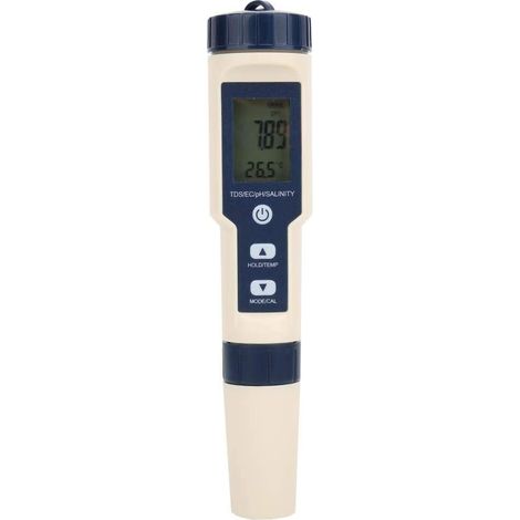 Sollbry – Testeur de qualité de l'eau 5 en 1 – pH, salinité, température, TDS, EC – Portable pour piscines, aquariums, eau potable (1/5)